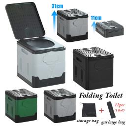 Potty dobrável portátil para acampamento ao ar livre, adultos e crianças assento com tampa, banheiro reutilizável para piquenique, viagem de carro - Image 1