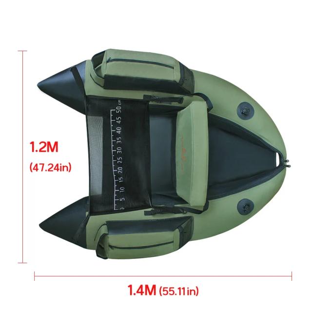 Barco de Pesca Inflável Portátil Individual com Flutuabilidade Profissional e Segurança Double-Airbag