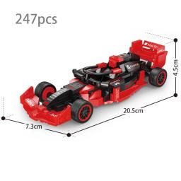 Série de campeões de velocidade clássico fórmula 1 corrida esportes carro modelo técnica supercar blocos de construção conjunto moc tijolos brinquedos para crianças - Image 3