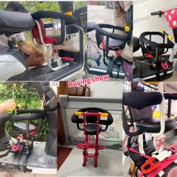 Assento dianteiro de bicicleta elétrica para crianças, amortecedor, assento de bebê reforçado, sela confortável com cinto de segurança, scooter elétrico - Image 6