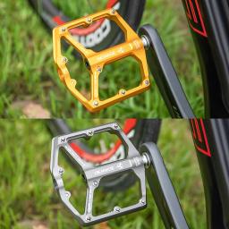 Pedais de bicicleta plana de alumínio leve ampla plataforma MTB bicicleta pedais, rolamento selado para estrada BMX, bicicletas Fixie, 9/16 ", 2024 - Image 6