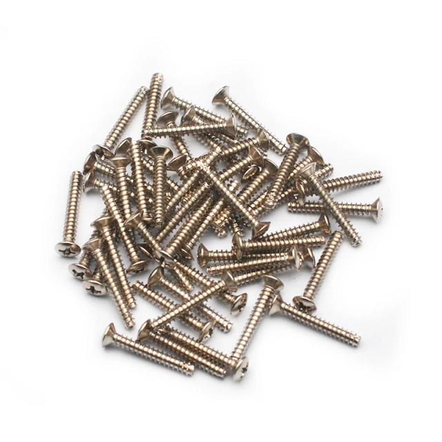 Parafusos Ajustáveis para Captadores de Guitarra - 50 Peças de Bobina Única com Espessura 3x21mm em Preto, Ouro e Cromo