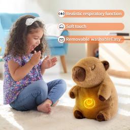 Respiração bebê capivara boneca de pelúcia brinquedos para crianças música calmante bebê dormindo companheiro som e luz bonecas de pelúcia brinquedo presente - Image 5