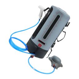 Chuveiro solar 12l portátil acampamento saco de chuveiro solar à prova dwaterproof água com pressão pé bomba e chuveiro bico para praia - Image 1