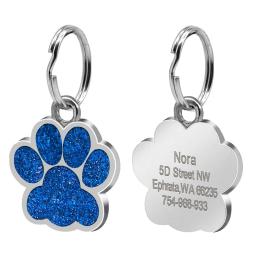 Nome personalizado para animais de estimação, identificação gravada livre, pingente anti-perdido, nome pata, placa de identificação, placa de identificação, chaveiro acessórios, cachorro, cão, gato - Image 4