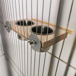 Copos de alimentação de pássaros suspensos para gaiola, Alimentador de papagaio, Tigela de comida e água com poleiro, fácil de instalar - Image 2