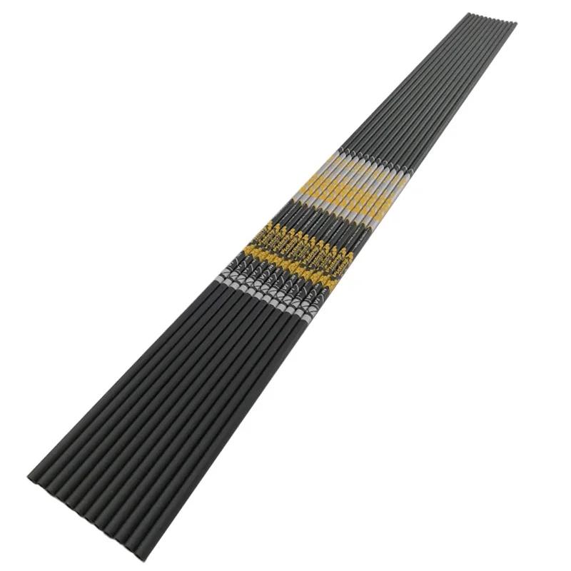 12pçs coluna de tiro com arco 500 600 700 800 30.5 tamanhos id4.2mm eixo de seta de carbono arco recurvo arco longo caça tiro