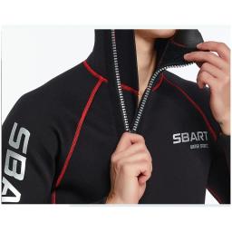 Fato completo de mergulho masculino, traje de uma peça, capuz com zíper frontal, mergulho, surfe, caiaque, canoagem, água fria, roupas molhadas, 3mm - Image 3