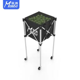 Bolas de tênis portáteis pegam o carrinho, Carrinho de carregamento de bola, Dobrável Tennis Car Ball Rack Collector, 4 rodas - Image 4