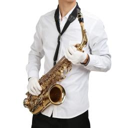 Ajustável acolchoado saxofone pescoço cinta com gancho Snap, Sax Parts and Accessories, preto e café - Image 2
