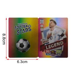 Edição limitada Gold World Football Stars Cartões, Material plástico, Brinquedos do jogador de futebol, Pacote de presentes para fãs infantis, 27 Pcs, 55 Pcs - Image 5