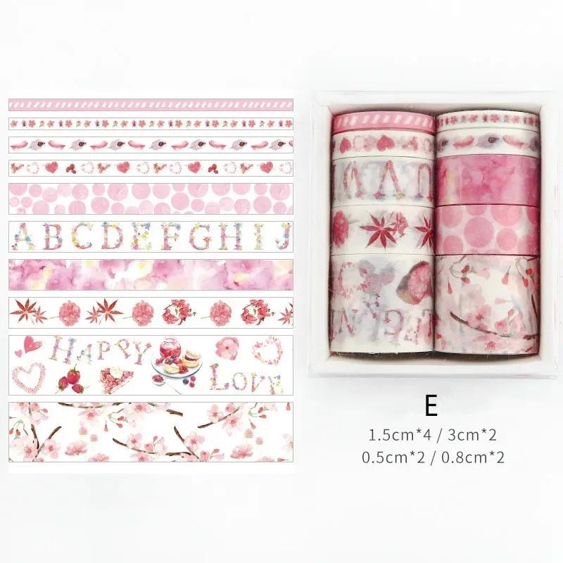 Conjunto De Fita Adesiva Washi, Adesivos De Papel Japoneses, Washitape Flor De Scrapbooking, Famosa Série De Mar E Floresta, Estacionária, 10Pcs - Image 1