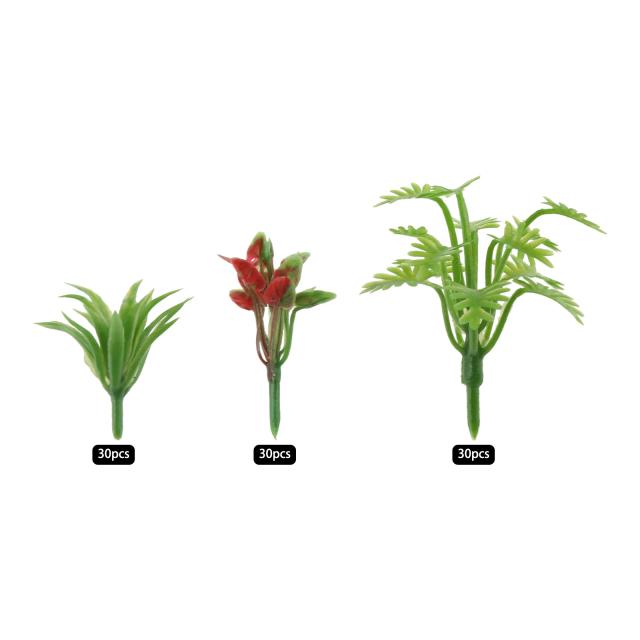 Mini Árvores e Arbustos Verdenses para Cenários de Trem - Modelo 90pc 3.5/4/5cm de Plantas Artificiais