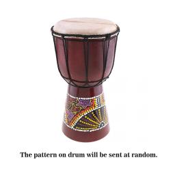 Tambor africano esculpido à mão para instrumento musical, madeira maciça, pele de cabra, Djembe tradicional, 6 polegadas - Image 3