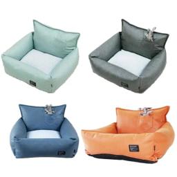 Almofada de couro de luxo para cães pequenos e médios, cama indoor pet, ninho de animais, casa suprimentos, buldogue francês, yorkshire, cachorro, casa, sofá - Image 2