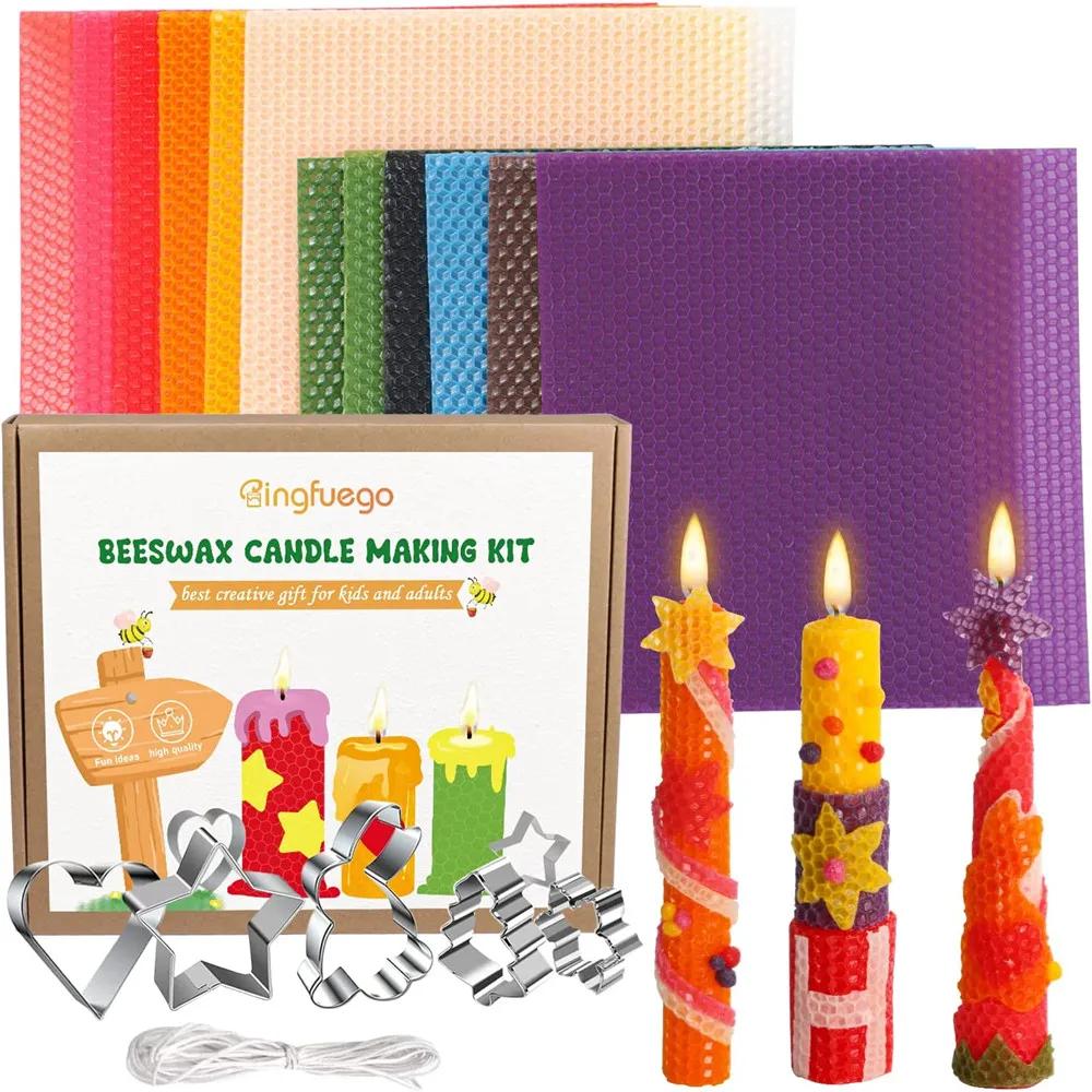Puro cera de abelha diy artesanal arte artesanato atividades para crianças e adultos, 12 cores natural favo de mel cera de abelha - Image 1