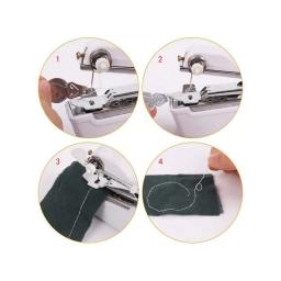 Mini máquina de costura portátil com luz, 2 velocidades, fio duplo, elétrico, doméstico, multifunções, cortador, foot tools - Image 5