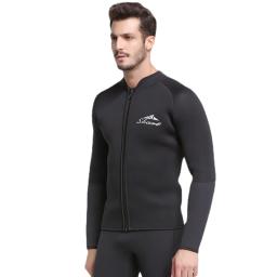 Jaqueta de mergulho em neoprene para homens, jaquetas ou calças wetsuit, roupas para kitesurf, zíper frontal, 5mm - Image 2