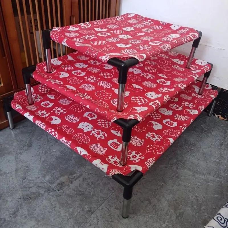 Dobrável portátil elevada Pet Bed, Four Seasons Acessórios, cão e gato casa, removível Camping cama - Image 1