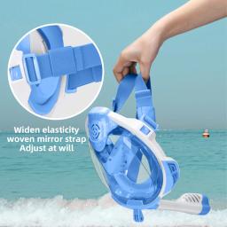 Conjunto de máscara de snorkel facial completo para adultos, atualizado, anti nevoeiro, impermeável, visão ampla de 180 °, natação e mergulho - Image 4