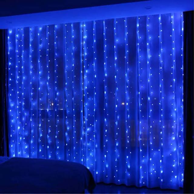 Cortina de Luzes de Fadas LED com Controle Remoto para Decoração de Natal e Festas - 6x 3/4x 2/3x 3m