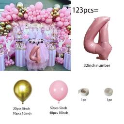 Balões temáticos ballet para festa de aniversário, decorações rosa e ouro, princesa, para menina, 123pcs - Image 5