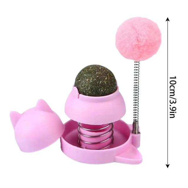 Brinquedos Rotativos de Catnip para Gatos, Bolas Comestíveis e Saudáveis com Limpeza Dental e Design de Parede