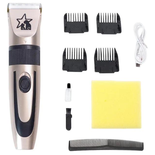 Trimmer de Pelos Silencioso para Pets com Cabeça R-Type, 5 Modos Ajustáveis e Recarga USB