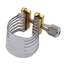 Bocal saxofone com clipe de metal, sax ligadura peças de reposição, prata e ouro, fácil de instalar - Image 2