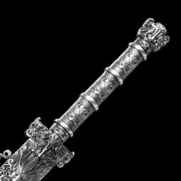 Chinês Kongfu Han Jian Espada, 1060 Lâmina De Aço Carbono, Real Full Tang, Sharp, Pronto Punho De Metal Batalha, Prata Arma Do Dragão, Katana - Image 3