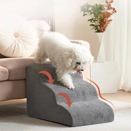 Escada de escalada antiderrapante para cães pequenos, escadas removíveis para animais, escadas de cama, cabeceira do gato, suprimentos para sofá, novo, 2 degraus, 3 degraus - Image 1