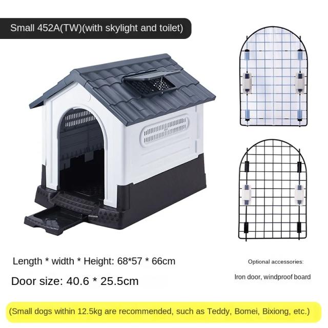 Canil impermeável plástico dobrável para cães pequenos e médios, ideal para pets e uso externo