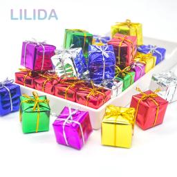 24 pçs mini ornamentos de natal handwork caixa de presente natal árvore acessórios festa de ano novo decoração doces caixas de presente pingente navidad - Image 5