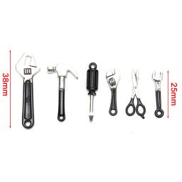 Kit de reparo em miniatura para casa de bonecas, 6 peças, acessórios, chave de martelo, decoração e móveis - Image 5