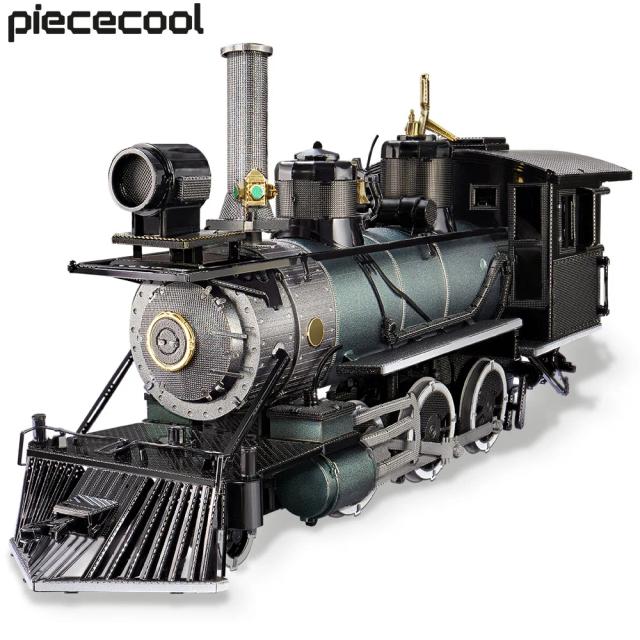 Puzzle 3D de Metal Mogul Locomotiva Piececool: Modelo de Montagem DIY para Adultos com 282 Peças