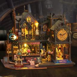 Magic City Casas de bonecas para meninas 3D Puzzle, Kits de construção em miniatura, Dollhouse com móveis, luzes LED para presentes de aniversário - Image 1