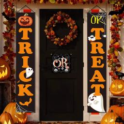 Halloween Porta Porch Sinais, Outdoor Indoor Hanging Banner, Sinais De Boas-Vindas, Truque Ou Deleite, Dons, Festa, Decoração De Casa - Image 3