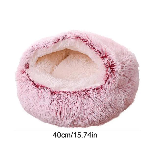 Cama de Pelúcia Macia e Antiderrapante para Gatos - Lavável e Confortável Caverna de Estimação