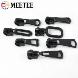 10 pçs preto zíper slider para 3 #5 #8 # resina de metal zip fita fecho automático cabeça kit de reparação saco acessórios de costura vestuário - Image 3