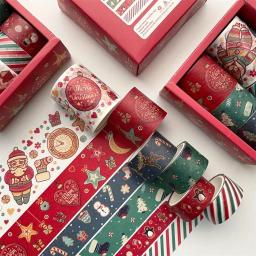 Fita adesiva para o Natal Scrapbook, Fitas Washi, DIY Artesanato Presente, Planejadores, 6pcs - Image 3