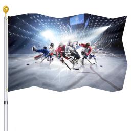 Bandeira de jogador de hóquei, presentes para meninos, adolescentes, homem, estádio, jardim, casa, festa interna, ambiente externo, sala de estar, decoração, quintal - Image 1