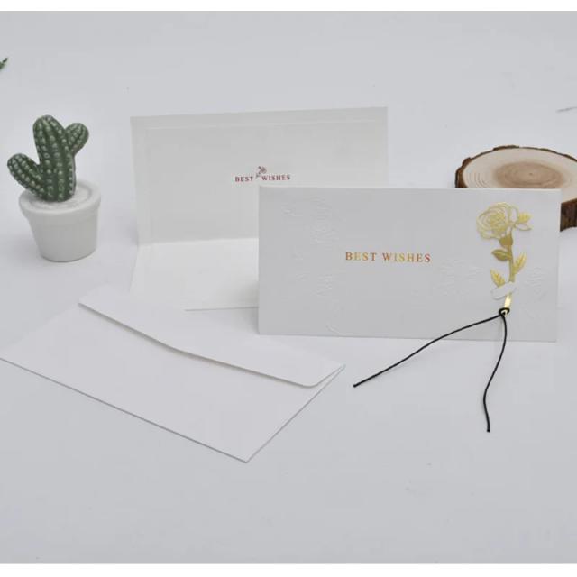 Cartões Dobráveis com Envelopes em Branco para Convites de Casamento e Agradecimentos - 1 Conjunto Completo