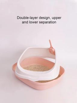 Caixa de areia para gatos com colher Banheiro para animais, Anti Splash Bedpan, Bandeja para cães, Banheiro para gatinhos, Toilette plástico em casa, Caixa de areia para gatos - Image 5