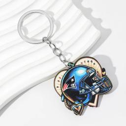 Futebol americano lembrança chaveiro pingente, jóias esportivas, mini capacete, chaveiro do carro, ornamento do saco - Image 2