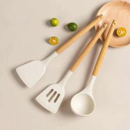Espátula de cozimento de silicone antiaderente, Misturadores de manteiga, Misturador de saladas, Batter Pies, Cozinha Cozinhar Ferramentas, Raspador - Image 4