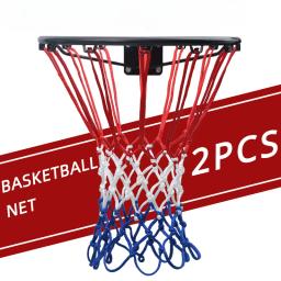Rede de basquete padrão, 2 peças, vermelho + branco + azul, tricolor, cesta de basquete, rede de aro de cesta alimentada - Image 1