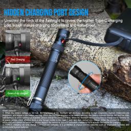 Trustfire l5 1000lm edc lanterna tática usb portátil recarregável tocha mini luz led com clipe traseiro para acampamento de emergência - Image 6