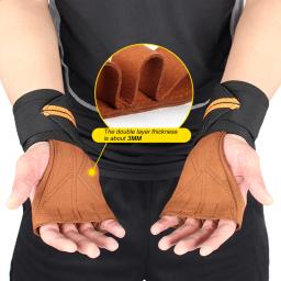 Luvas de ginástica para levantamento de peso com suporte de pulso para homens e mulheres, proteção total para as palmas, exercícios fitness, 1 par - Image 4