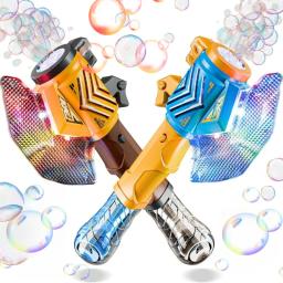 Varinhas de bolha portáteis, pistola de espuma contínua automática, led, piscina ao ar livre, praia, jogo de batalha, meninos, meninas, brinquedo de festa de aniversário - Image 1