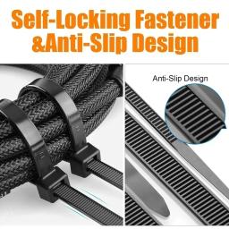 Self-Locking Nylon Abraçadeiras, Cord Ties Straps, Cabos ajustáveis Fixação Loop, Home Office Wire Zip Gravatas, Atacado, 2000 Pcs, 100Pcs - Image 6